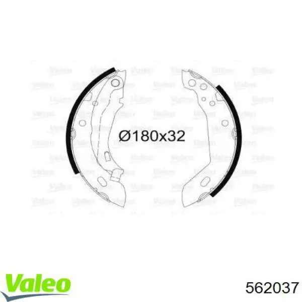 Задние барабанные колодки 562037 VALEO