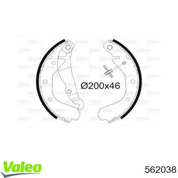 562038 VALEO колодки тормозные задние барабанные