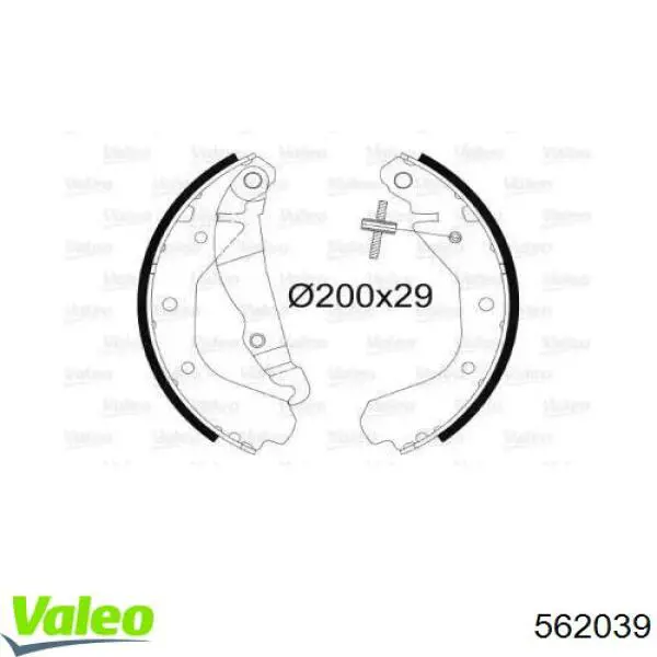 Задние барабанные колодки 562039 VALEO