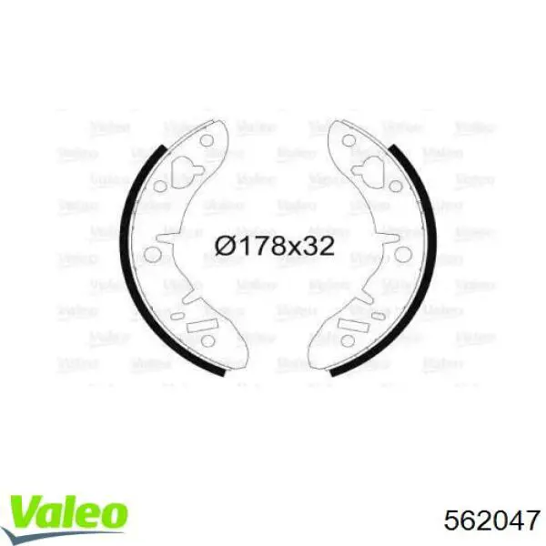 Задние барабанные колодки 562047 VALEO