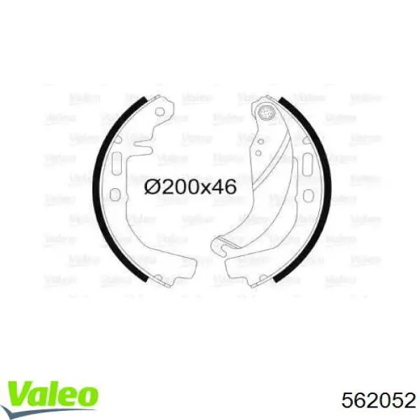 Задние барабанные колодки 562052 VALEO