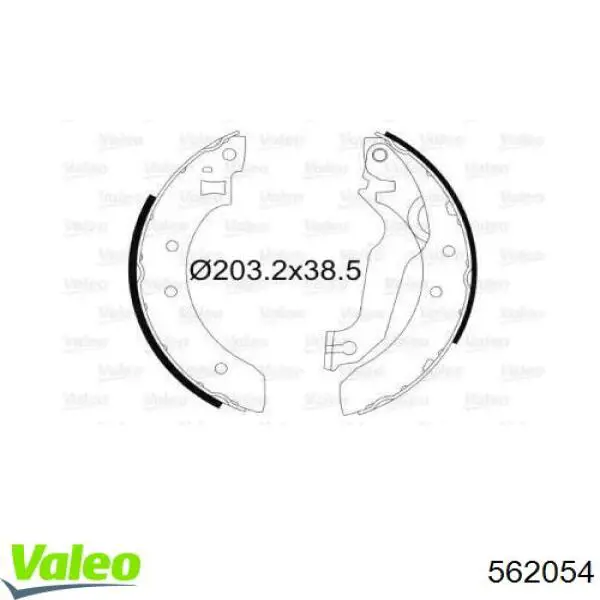 Задние барабанные колодки 562054 VALEO