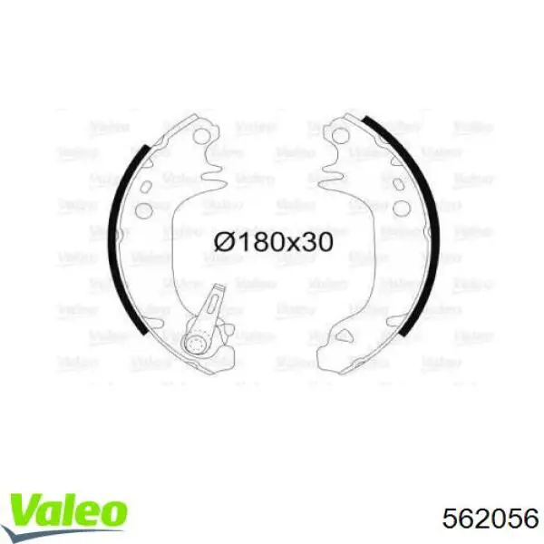 Задние барабанные колодки 562056 VALEO