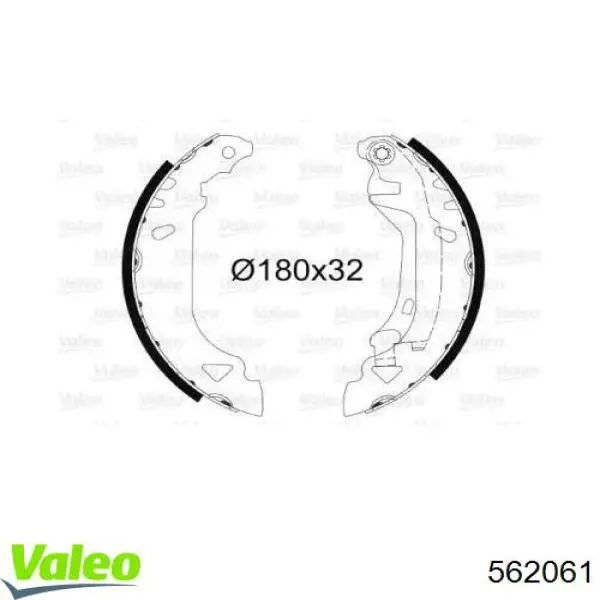 Задние барабанные колодки 562061 VALEO