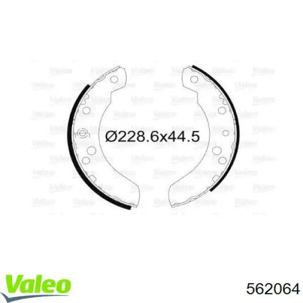 Задние барабанные колодки 562064 VALEO