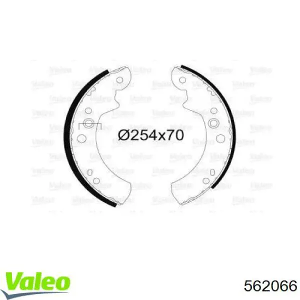 Задние барабанные колодки 562066 VALEO