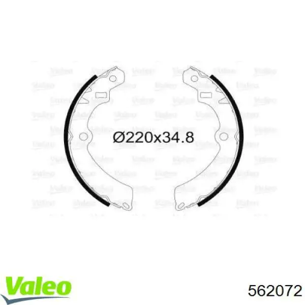 Задние барабанные колодки 562072 VALEO