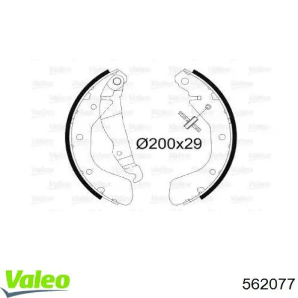 Задние барабанные колодки 562077 VALEO