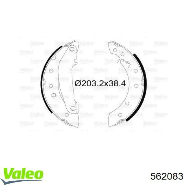 Задние барабанные колодки 562083 VALEO