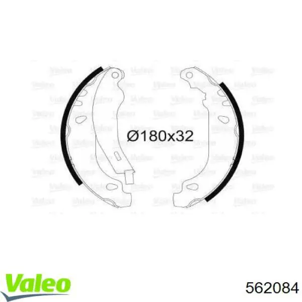 Задние барабанные колодки 562084 VALEO