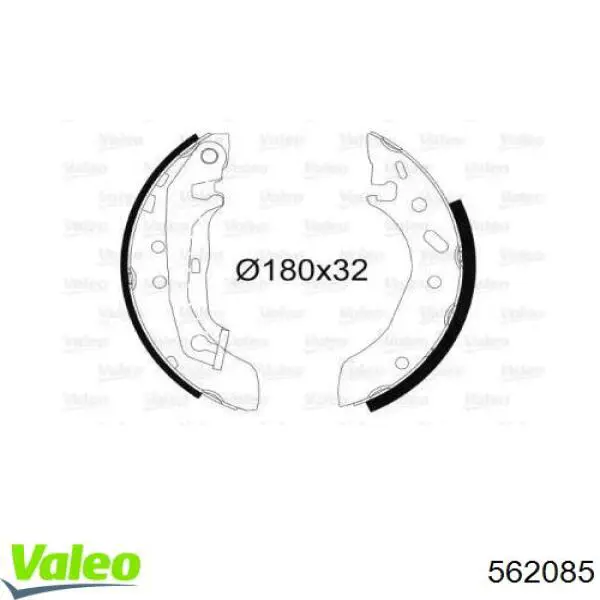 Задние барабанные колодки 562085 VALEO