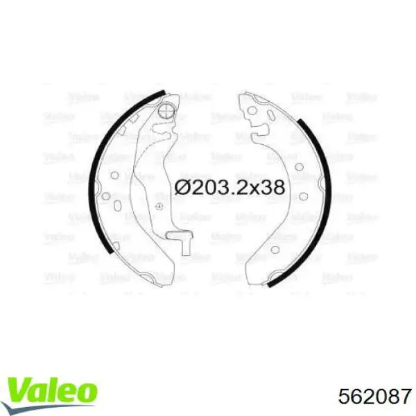 Задние барабанные колодки 562087 VALEO