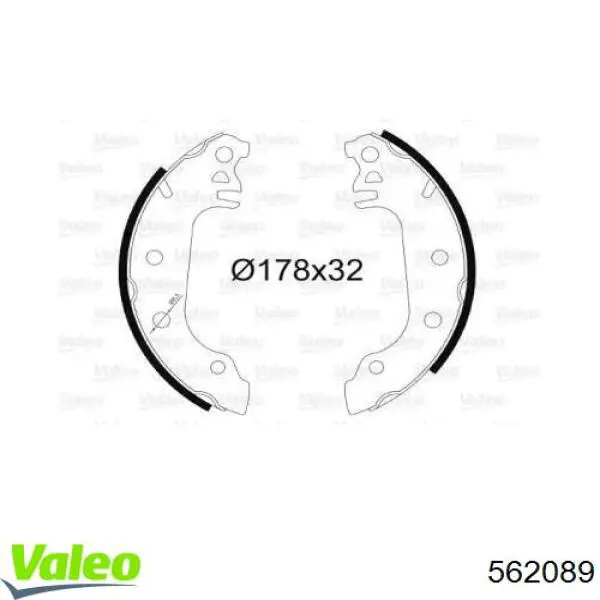 Задние барабанные колодки 562089 VALEO