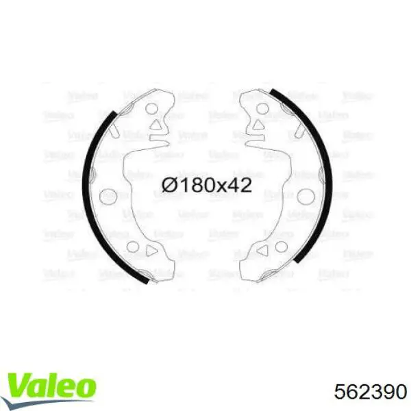 Задние барабанные колодки 562390 VALEO