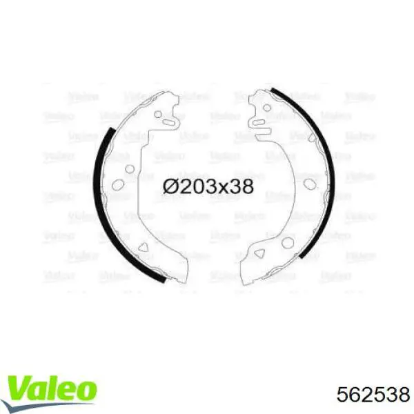 Задние барабанные колодки 562538 VALEO