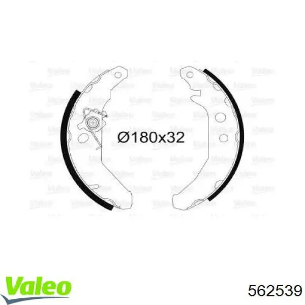 Задние барабанные колодки 562539 VALEO