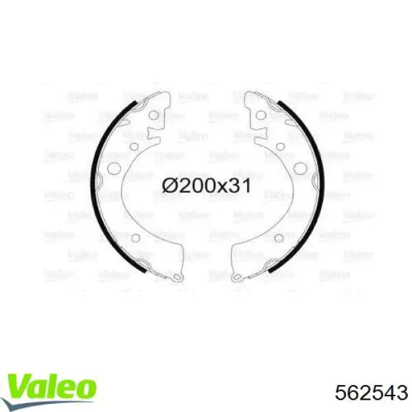 Задние барабанные колодки 562543 VALEO