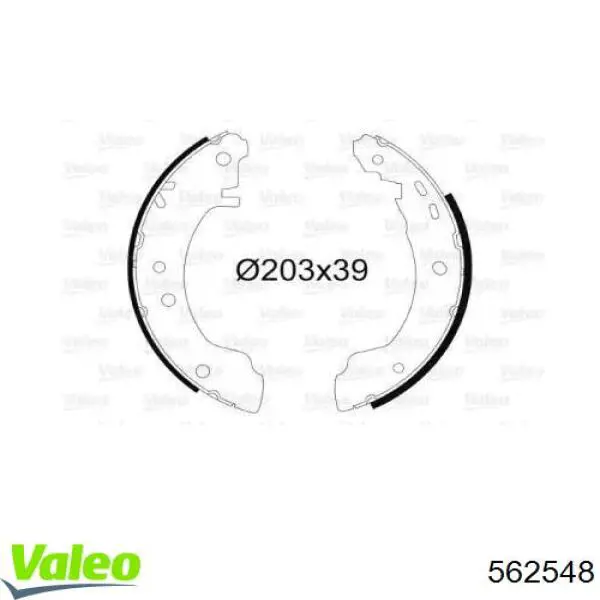 Задние барабанные колодки 562548 VALEO