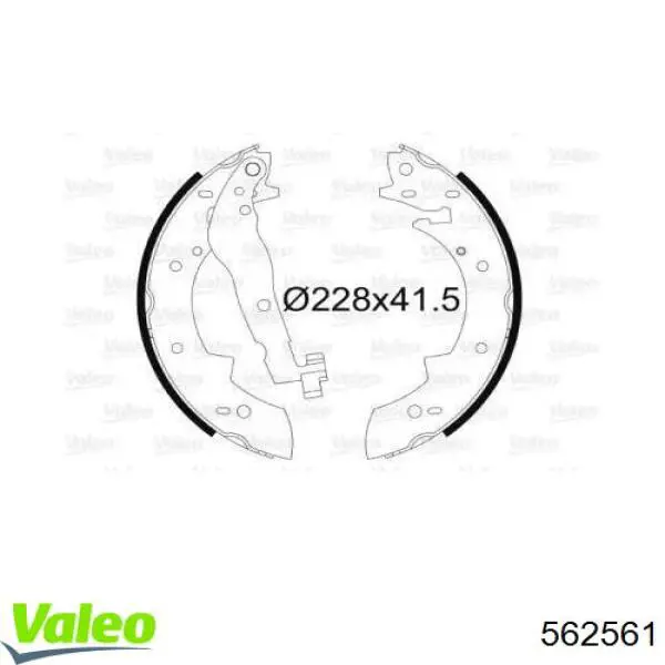 Задние барабанные колодки 562561 VALEO