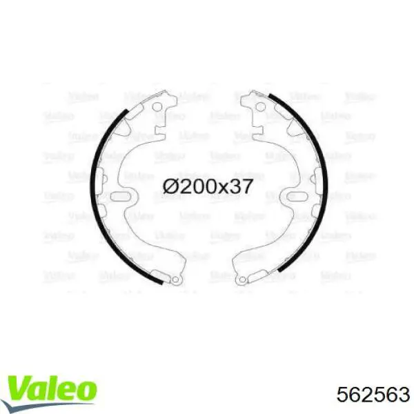 Задние барабанные колодки 562563 VALEO