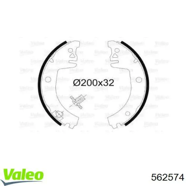 Задние барабанные колодки 562574 VALEO