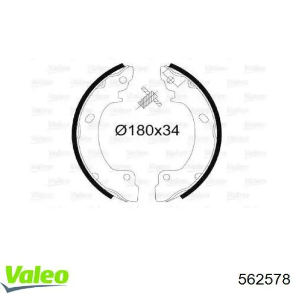 Задние барабанные колодки 562578 VALEO