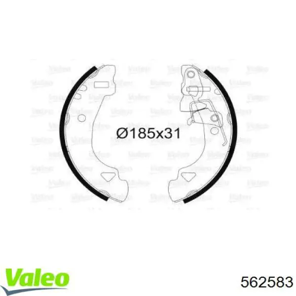 Задние барабанные колодки 562583 VALEO