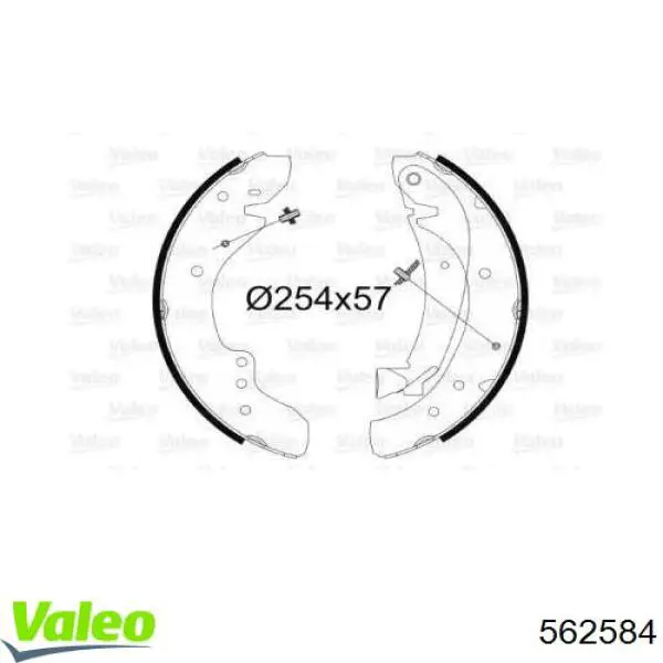 Задние барабанные колодки 562584 VALEO