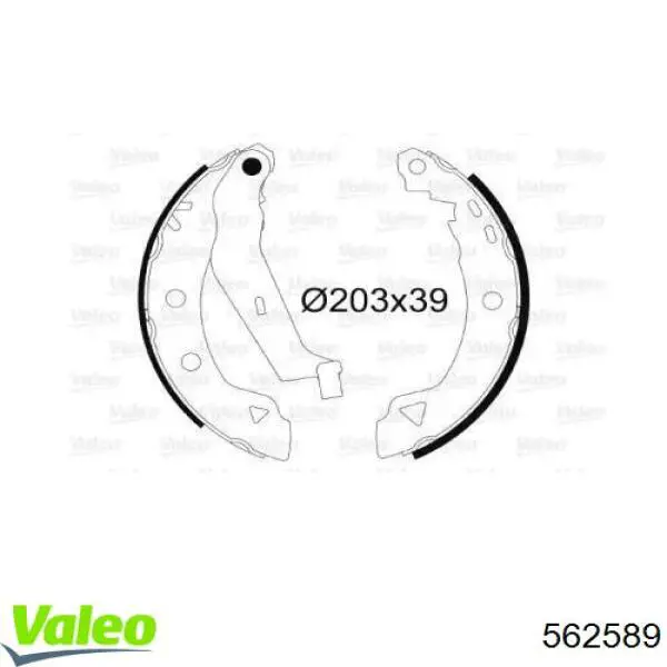 Задние барабанные колодки 562589 VALEO