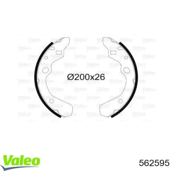 Задние барабанные колодки 562595 VALEO