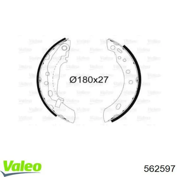 Задние барабанные колодки 562597 VALEO