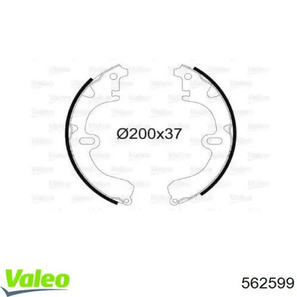 Задние барабанные колодки 562599 VALEO