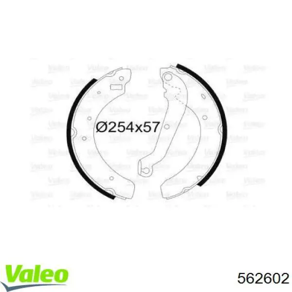 Задние барабанные колодки 562602 VALEO