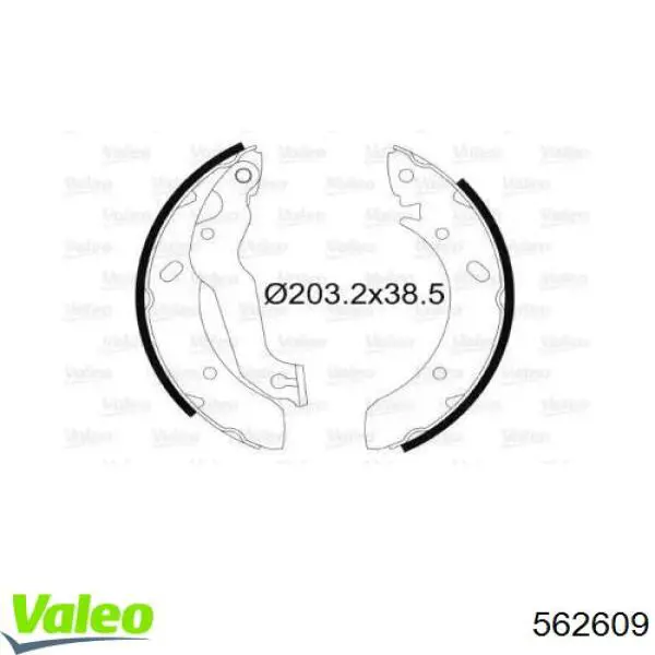 Задние барабанные колодки 562609 VALEO