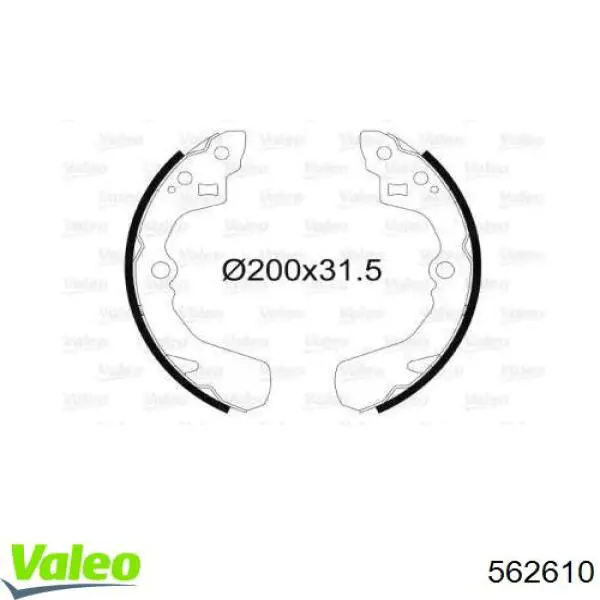 Задние барабанные колодки 562610 VALEO