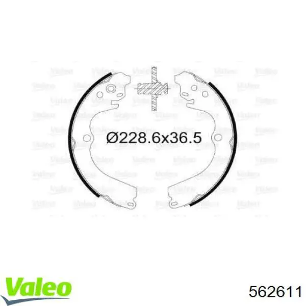 Задние барабанные колодки 562611 VALEO