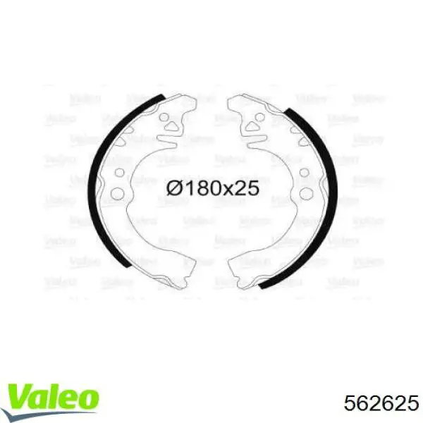 Задние барабанные колодки 562625 VALEO