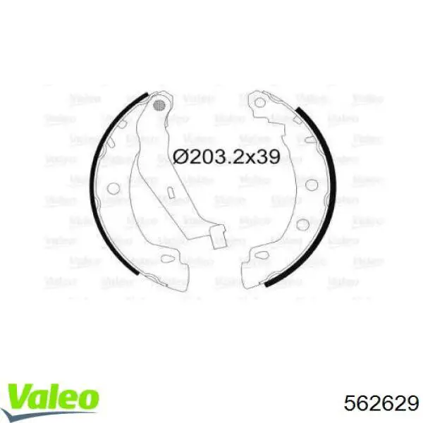 Задние барабанные колодки 562629 VALEO