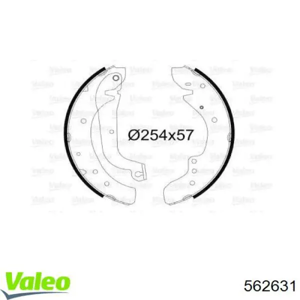 Задние барабанные колодки 562631 VALEO