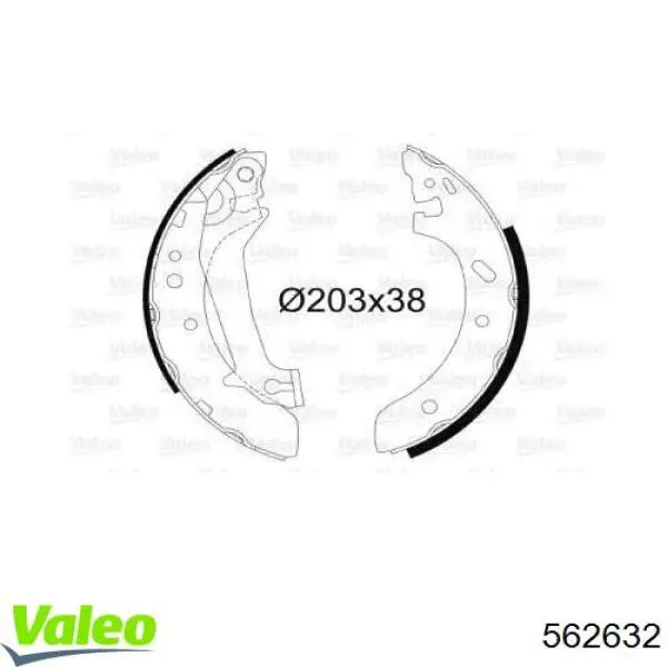 Задние барабанные колодки 562632 VALEO