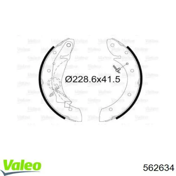 Задние барабанные колодки 562634 VALEO