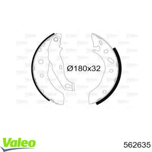 Задние барабанные колодки 562635 VALEO