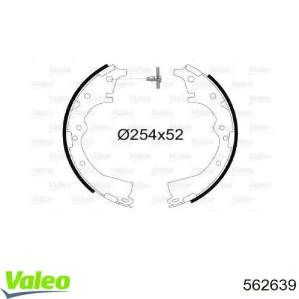 Задние барабанные колодки 562639 VALEO