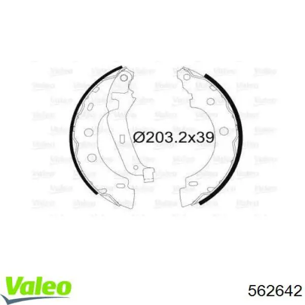 Задние барабанные колодки 562642 VALEO