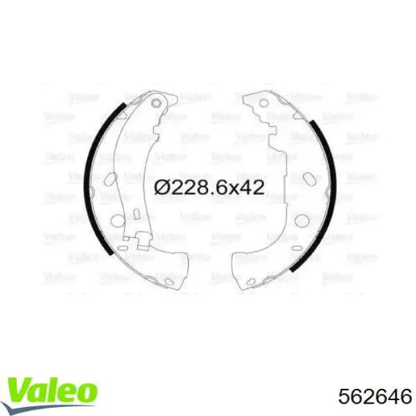 Задние барабанные колодки 562646 VALEO