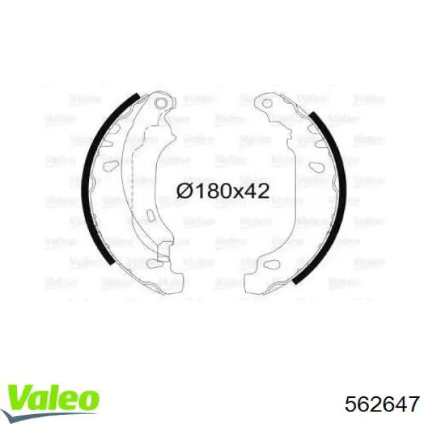 Задние барабанные колодки 562647 VALEO