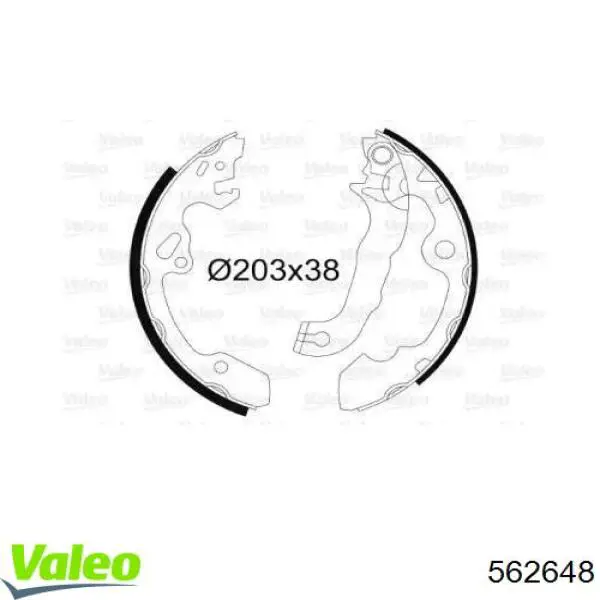 Задние барабанные колодки 562648 VALEO