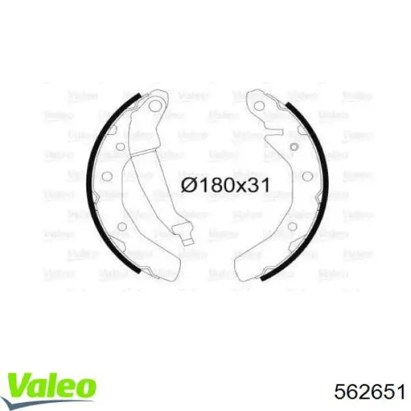 Задние барабанные колодки 562651 VALEO