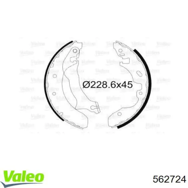 Задние барабанные колодки 562724 VALEO