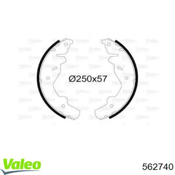 Задние барабанные колодки 562740 VALEO